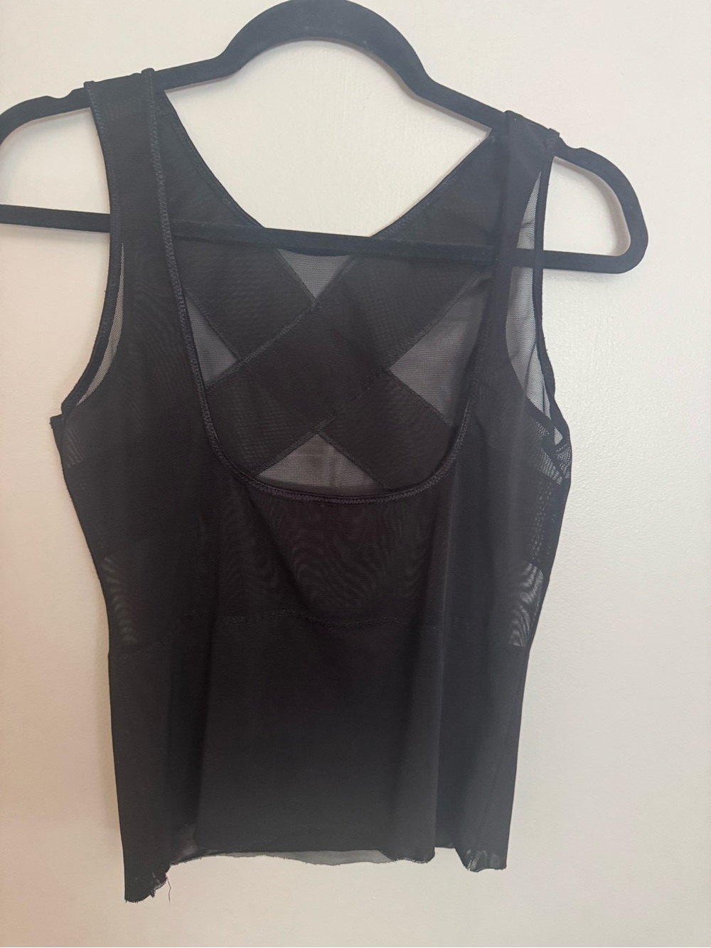 Women's Black Mesh Tank with Crisscross Back — Unbranded